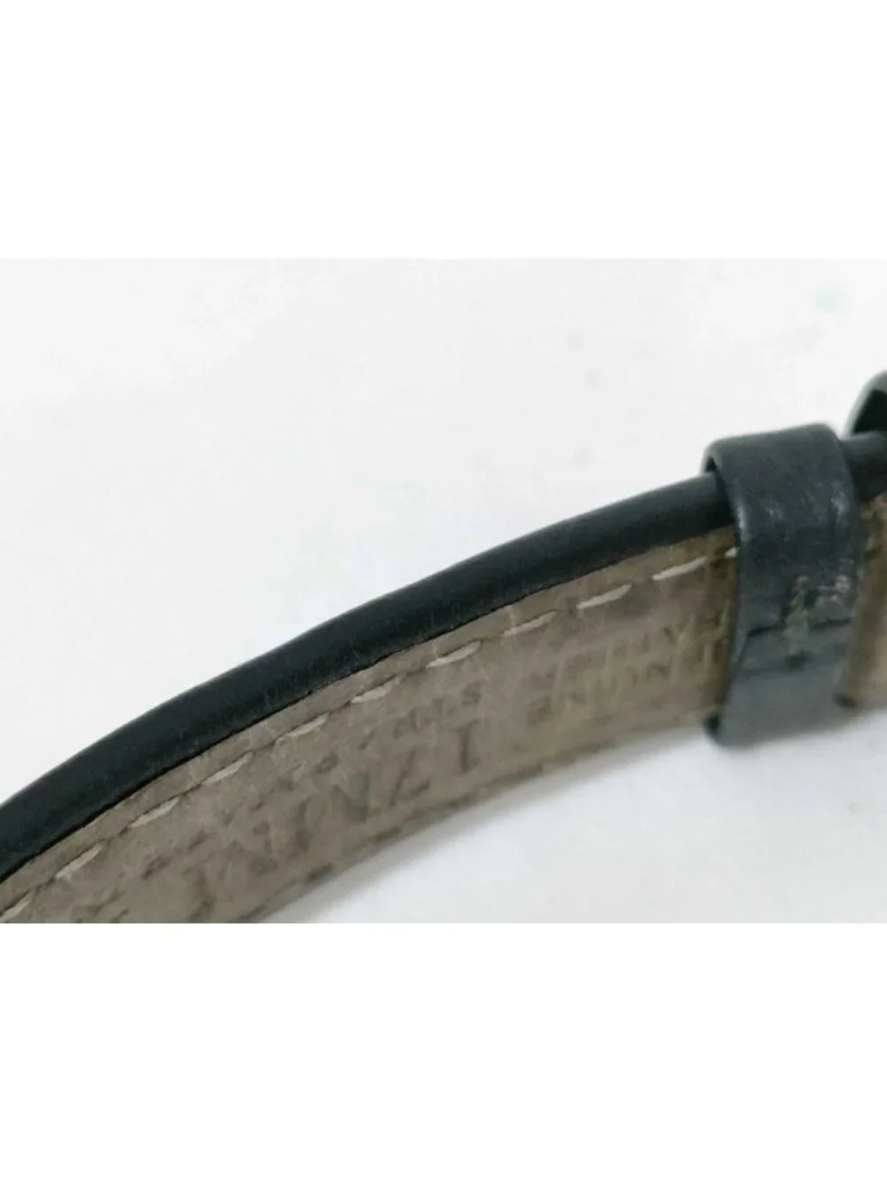 Gucci Watch Black Silver Stainless Steel Leather Analog Square